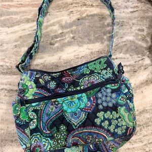 Vera Bradley Quilted Floral Paisley Crossbody Bag - Green/Blue